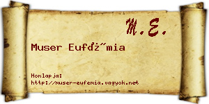 Muser Eufémia névjegykártya